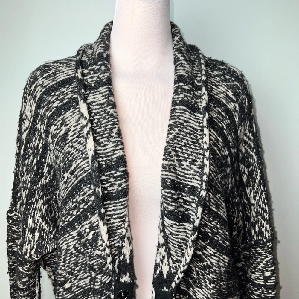 Free People Black and White Cardigan